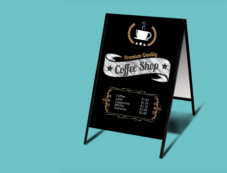 Premium Quality Coffee Shop A-Frame Sign